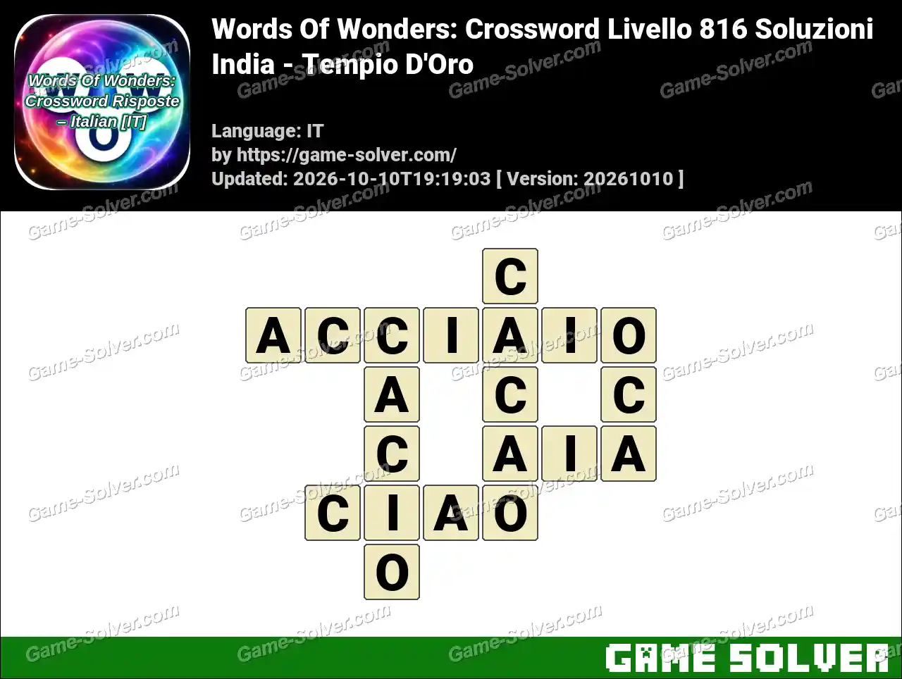 Words Of Wonders: Crossword Livello 816 Soluzioni – India – Tempio D’Oro